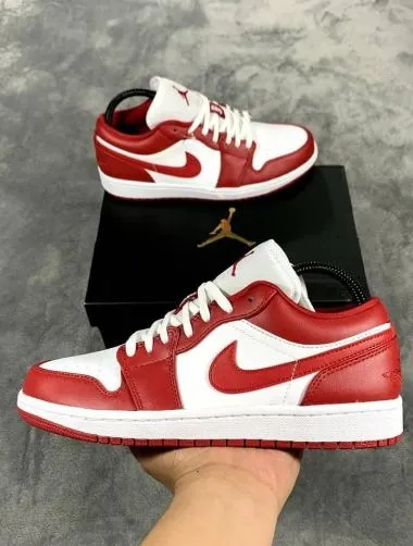 New Air Jordan 1 Low Gym Red White Shoes For Men And Boys Basketball Shoes 553558-611