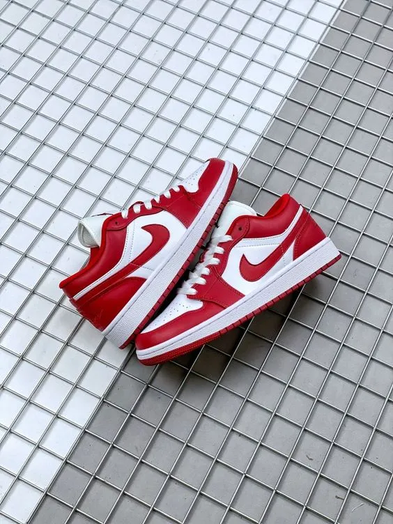 New Air Jordan 1 Low Gym Red White Shoes For Men And Boys Basketball Shoes 553558-611