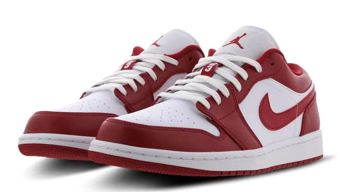 New Air Jordan 1 Low Gym Red White Shoes For Men And Boys Basketball Shoes 553558-611