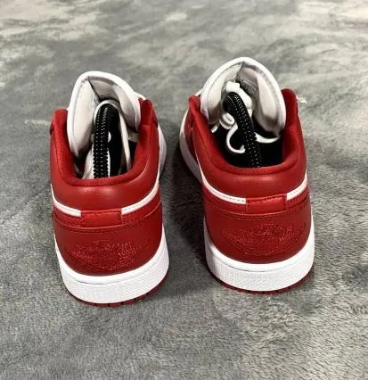 New Air Jordan 1 Low Gym Red White Shoes For Men And Boys Basketball Shoes 553558-611