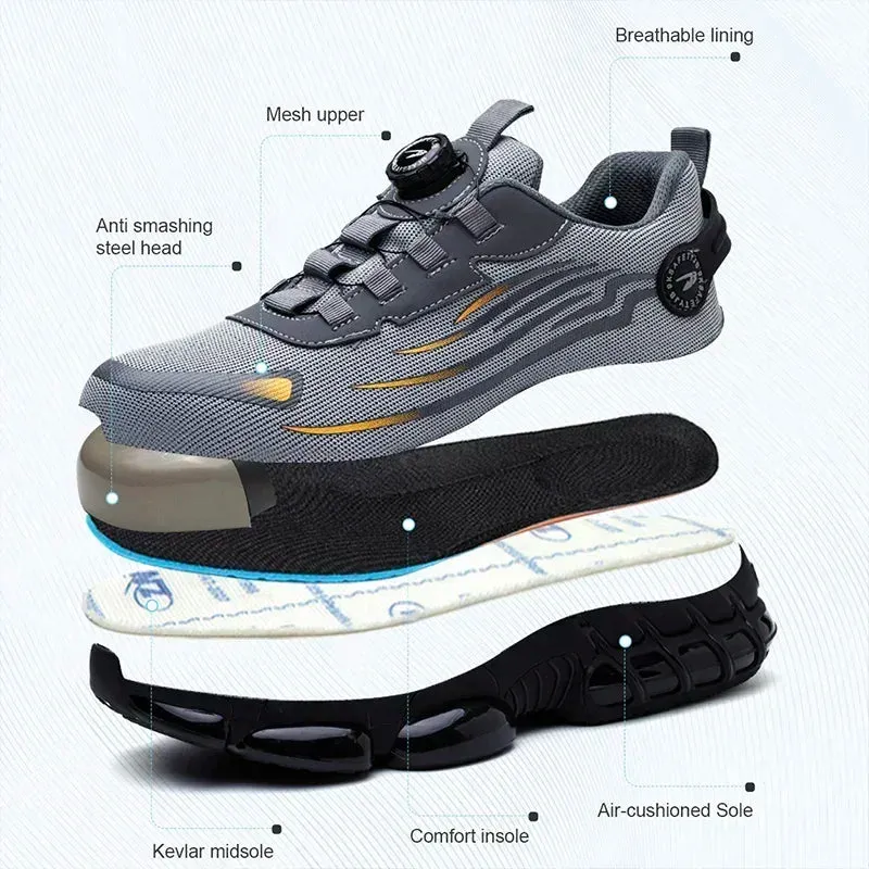 New Safety Shoes Men Anti-smash Anti-puncture Work Shoes