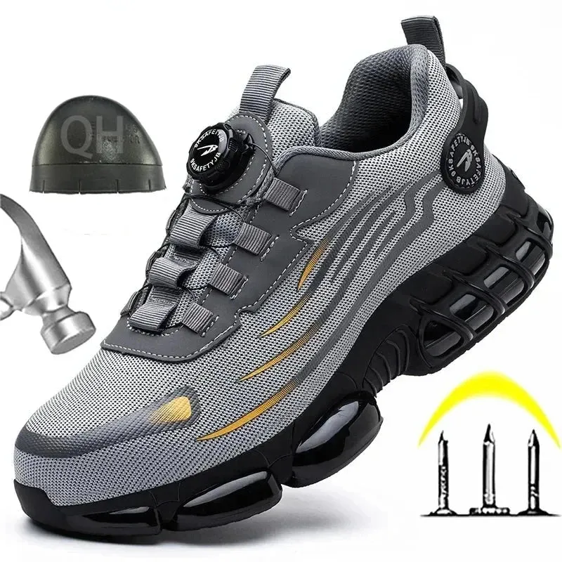 New Safety Shoes Men Anti-smash Anti-puncture Work Shoes