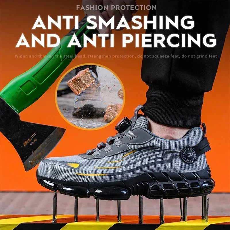 New Safety Shoes Men Anti-smash Anti-puncture Work Shoes