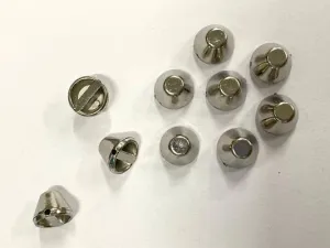 Nickel Silver Flat Triangular Plastic Stud Beads- 12 mm