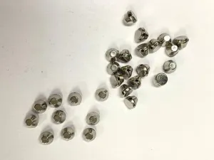 Nickel Silver Flat Triangular Plastic Stud Beads- 6 mm