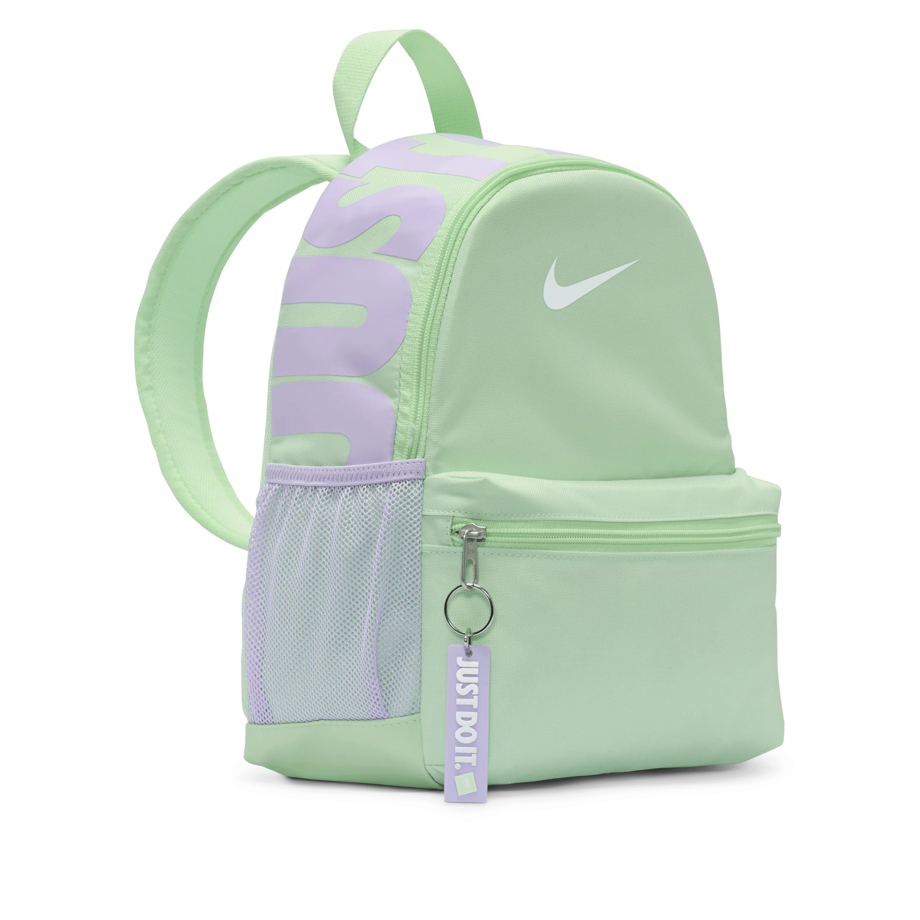 Nike Kids Brasilia JDI Mini Backpack-Apor Green/Lilac Bloom/White