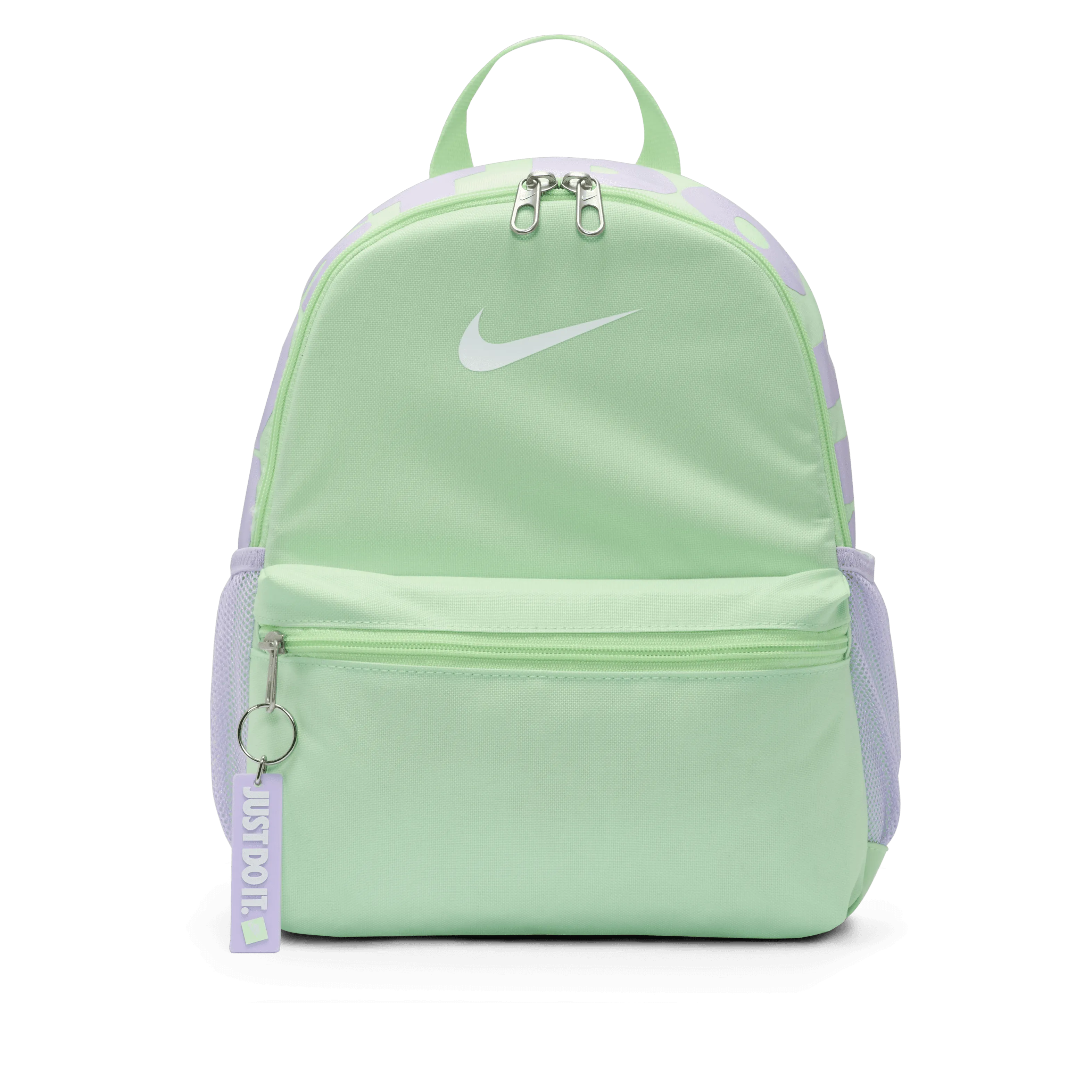 Nike Kids Brasilia JDI Mini Backpack-Apor Green/Lilac Bloom/White