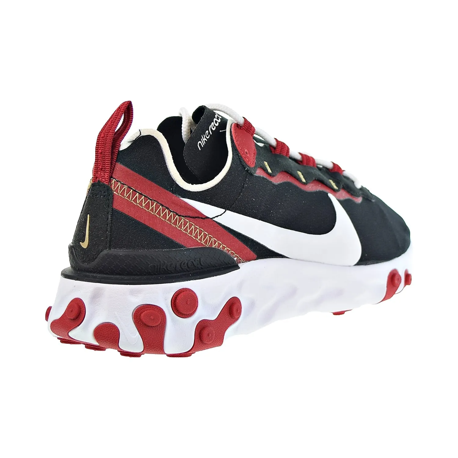 Nike React Element 55 Women's Shoes Black-White-Gym Red
