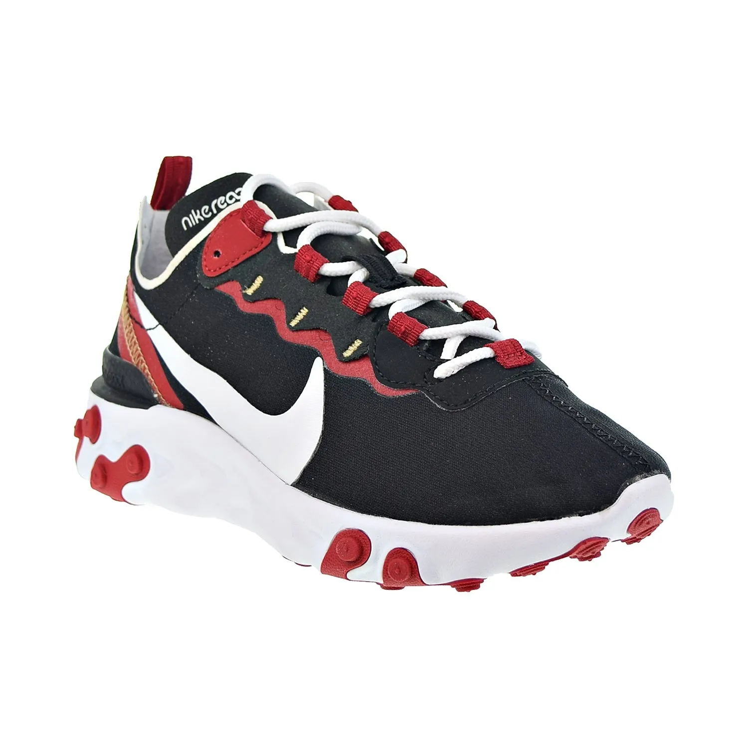 Nike React Element 55 Women's Shoes Black-White-Gym Red