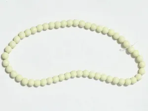 Off White Circular Plastic Beads - 8 mm