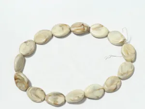 Off White Designer Oval Plastic Beads - 25x18 mm