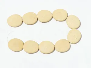 Off White Designer Oval Plastic Beads - 40x32 mm