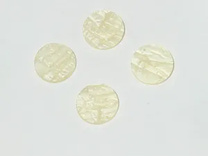 Off White Flat Circular Plastic Beads - 22 mm