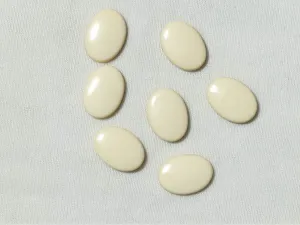 Off White Oval Plastic Beads - 14x10 mm