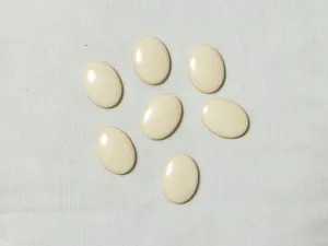 Off White Oval Plastic Beads - 25x18 mm
