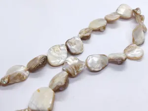 Off White Uneven Designer Shell Beads