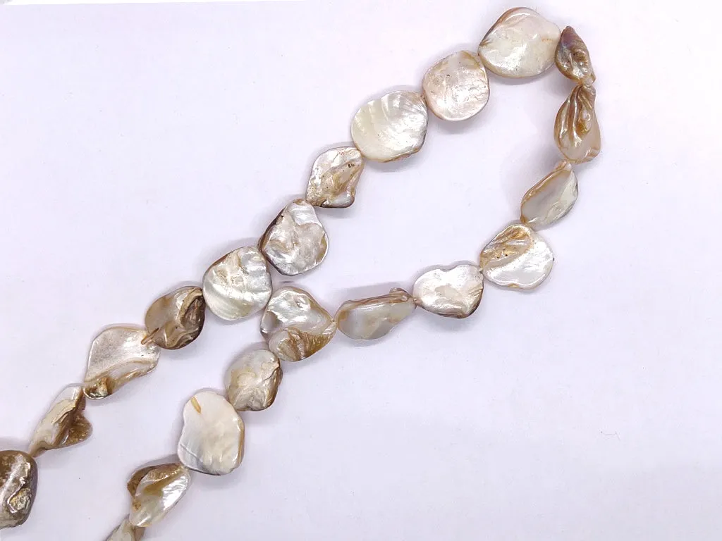 Off White Uneven Designer Shell Beads