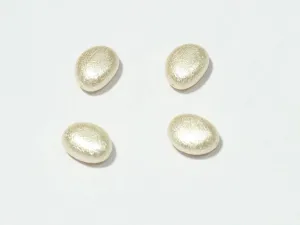 Off White Uneven Oval Plastic Beads - 24x18 mm