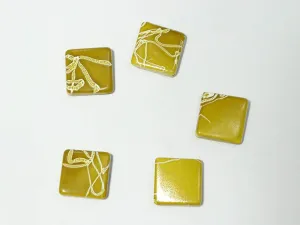 Olive Green Designer Square Plastic Beads - 22x22 mm