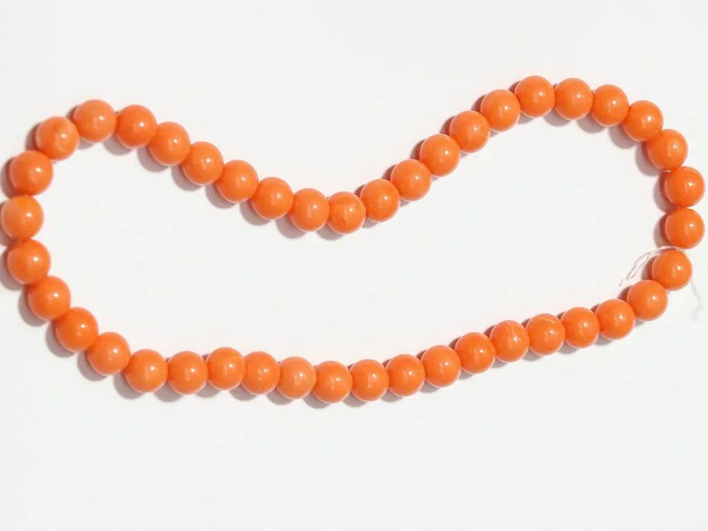 Orange Circular Plastic Beads - 10 mm