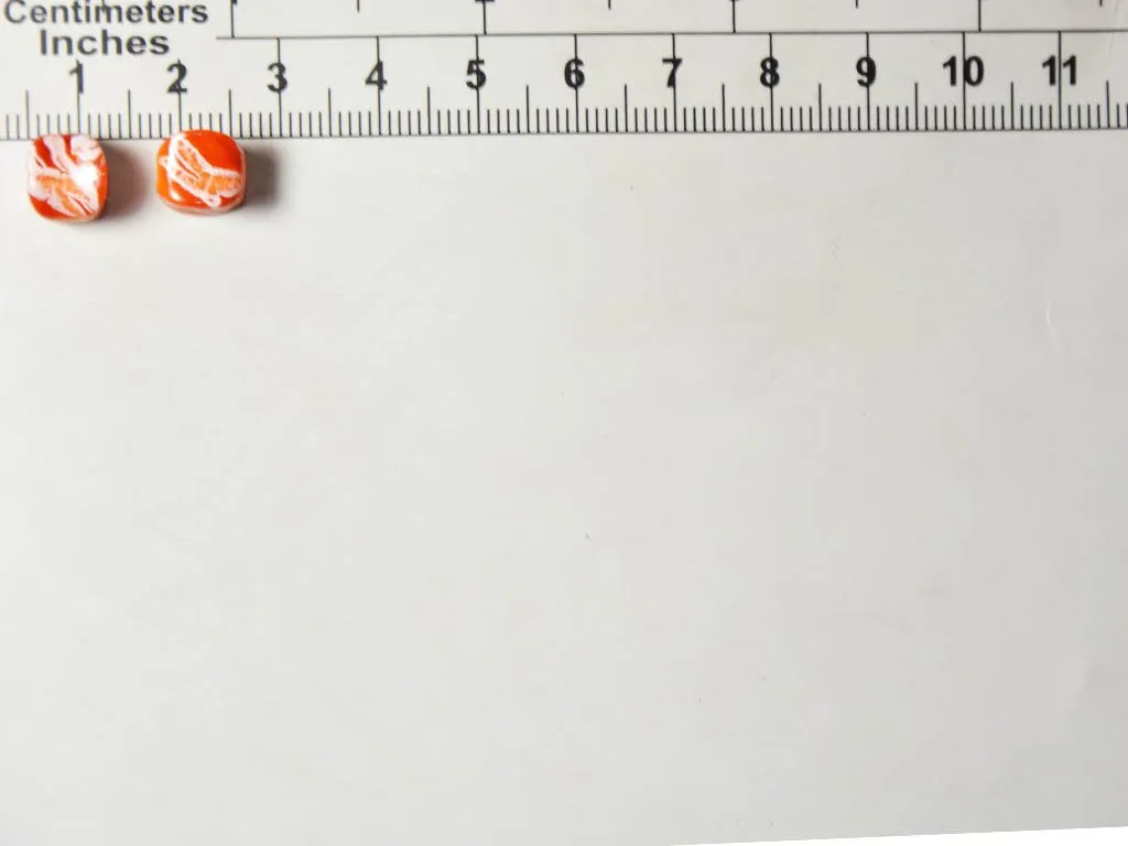 Orange Cubical Designer Plastic Beads