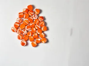 Orange Cubical Designer Plastic Beads