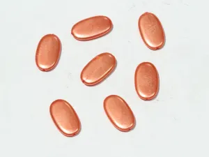 Orange Designer Oval Plastic Beads- 30x18 mm