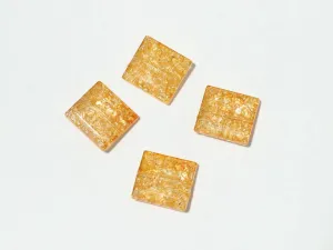 Orange Designer Square Plastic Beads - 28x28 mm
