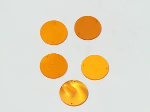 Orange Flat Circular Plastic Beads - 22 mm