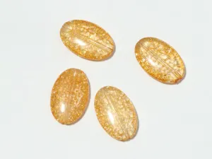 Orange Oval Designer Plastic Beads - 40x28 mm