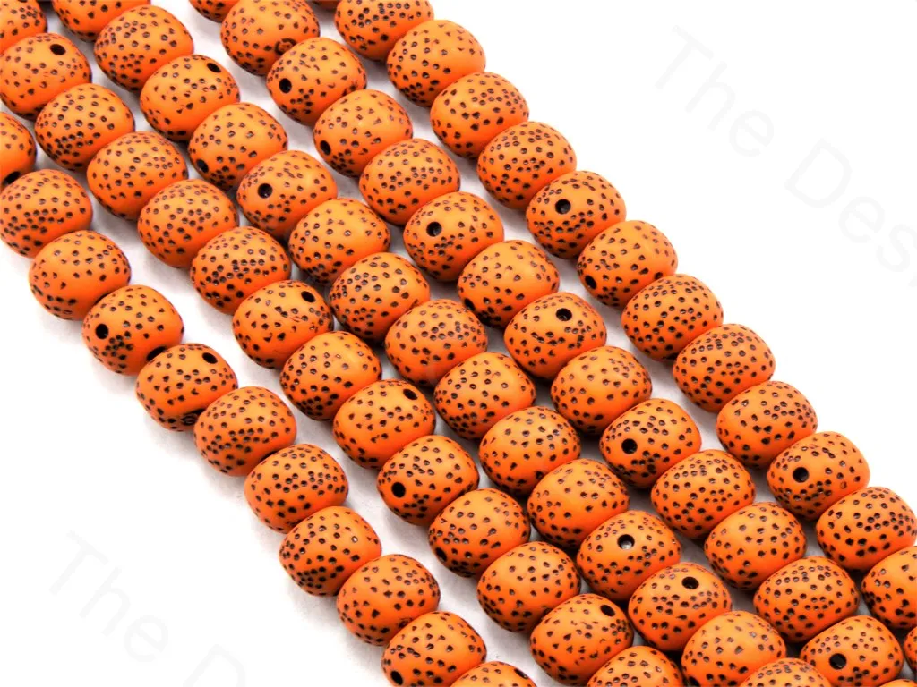 Orange Plastic Printed Beads