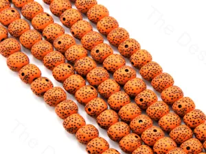 Orange Plastic Printed Beads
