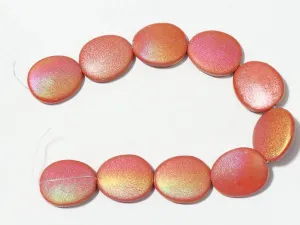 Orange Sparkle Designer Oval Plastic Beads - 40x32 mm