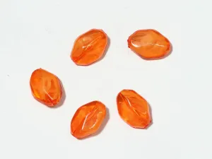 Orange Uneven Plastic Beads - 28x20 mm