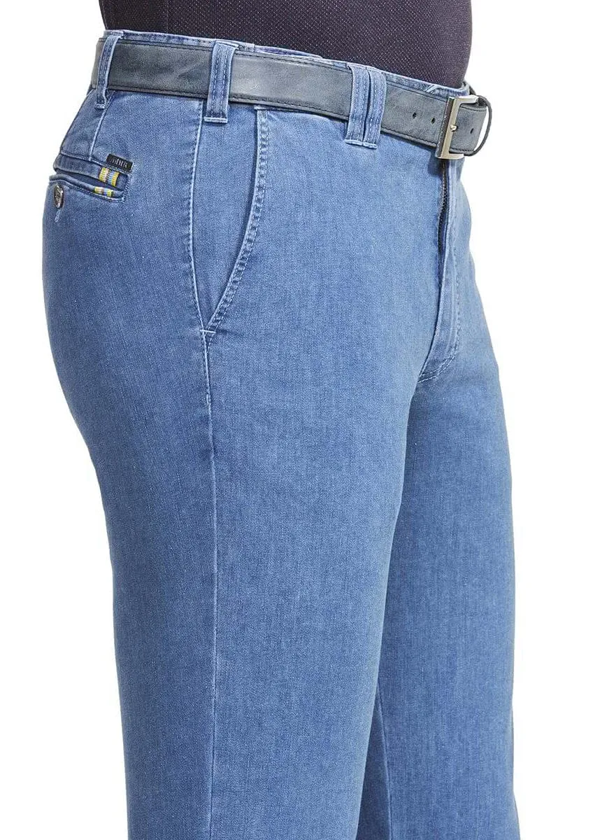 Oslo Coolmax Stretch Waist Denim Trousers - Light Blue (DE Sizes)