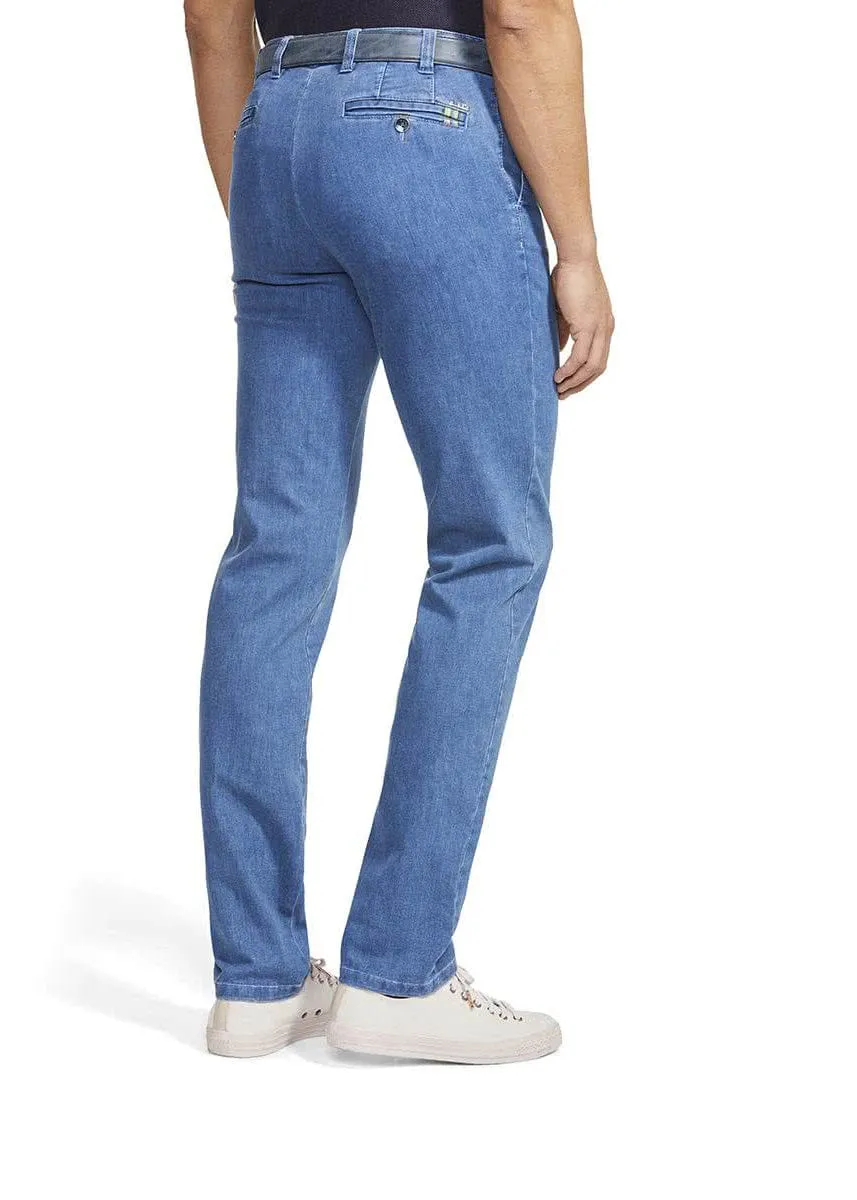 Oslo Coolmax Stretch Waist Denim Trousers - Light Blue (DE Sizes)