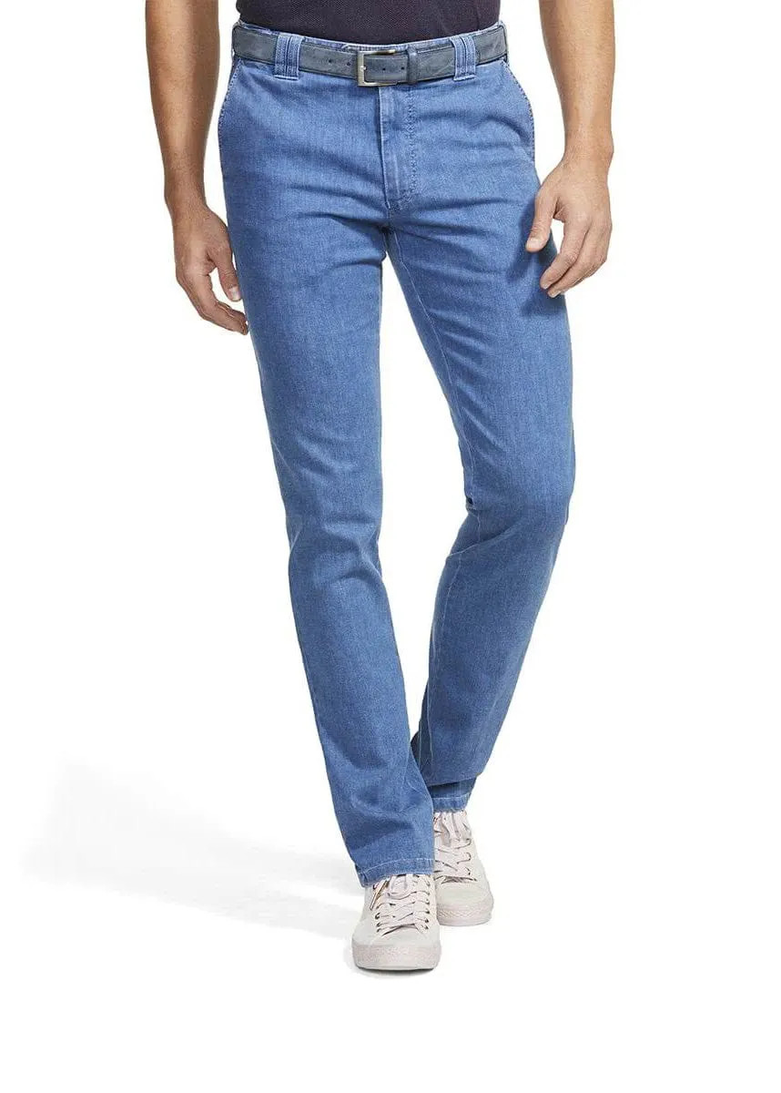 Oslo Coolmax Stretch Waist Denim Trousers - Light Blue (DE Sizes)