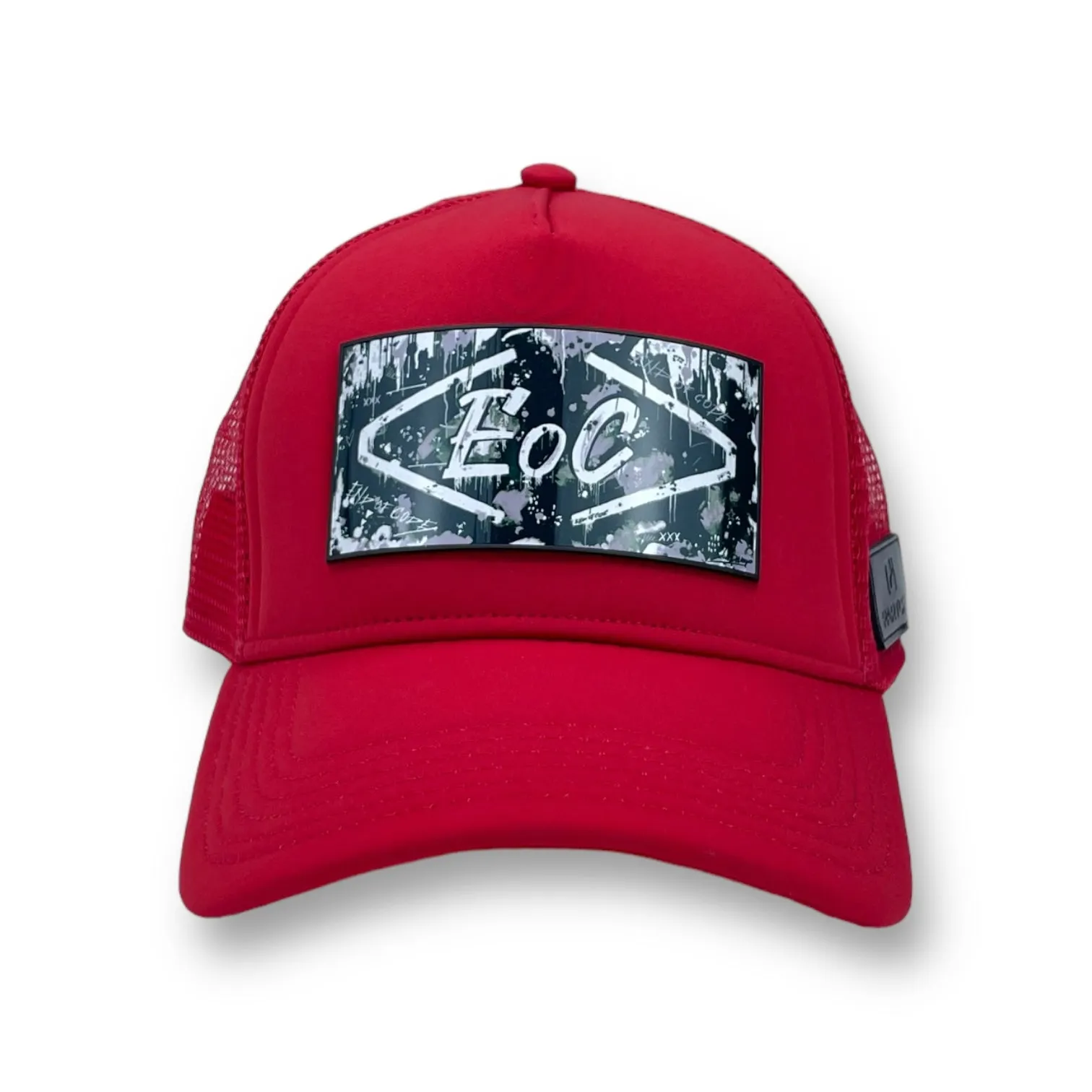 PARTCH x End of Code Trucker Hat Red removable Art