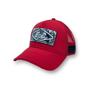 PARTCH x End of Code Trucker Hat Red removable Art