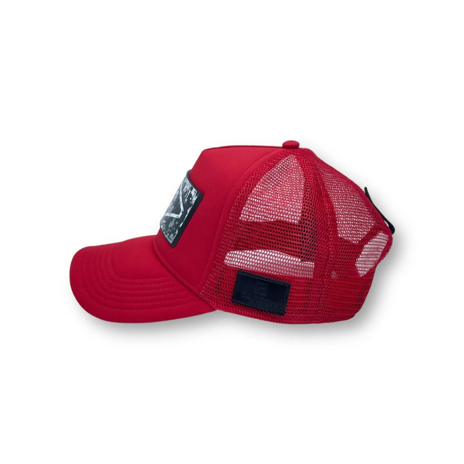 PARTCH x End of Code Trucker Hat Red removable Art