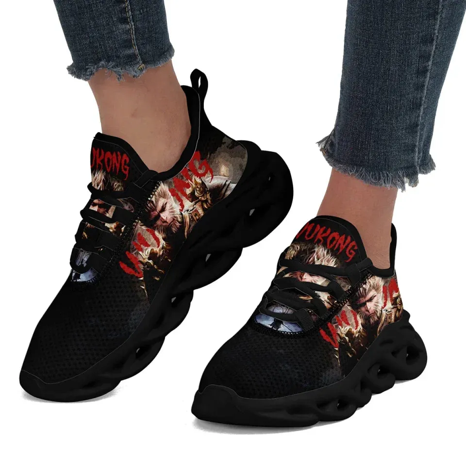 Personalized Black WuKong Sneakers, Custom Breathable and Lightweight Anime-Inspired Shoes