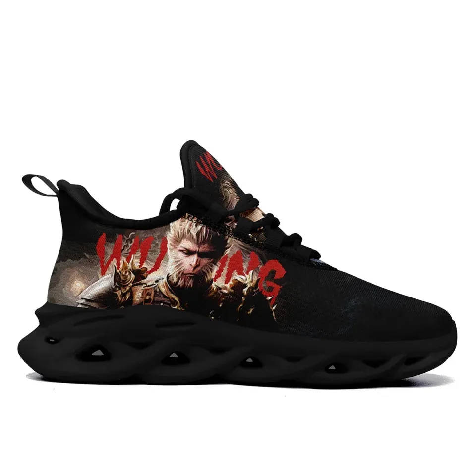 Personalized Black WuKong Sneakers, Custom Breathable and Lightweight Anime-Inspired Shoes