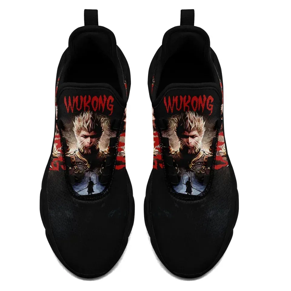 Personalized Black WuKong Sneakers, Custom Breathable and Lightweight Anime-Inspired Shoes