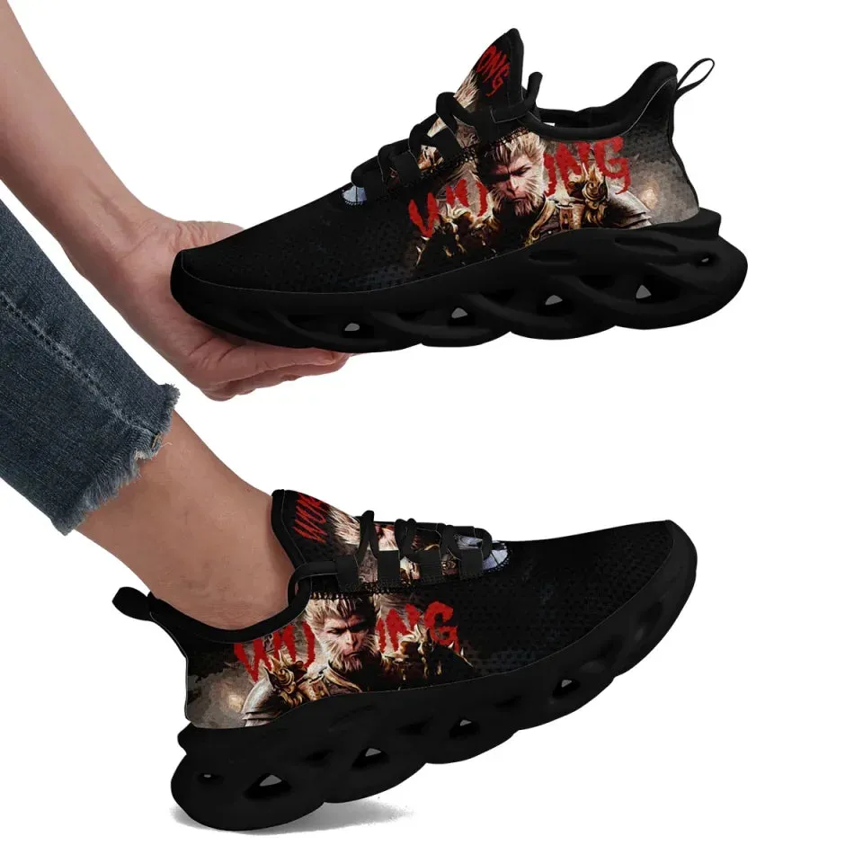Personalized Black WuKong Sneakers, Custom Breathable and Lightweight Anime-Inspired Shoes