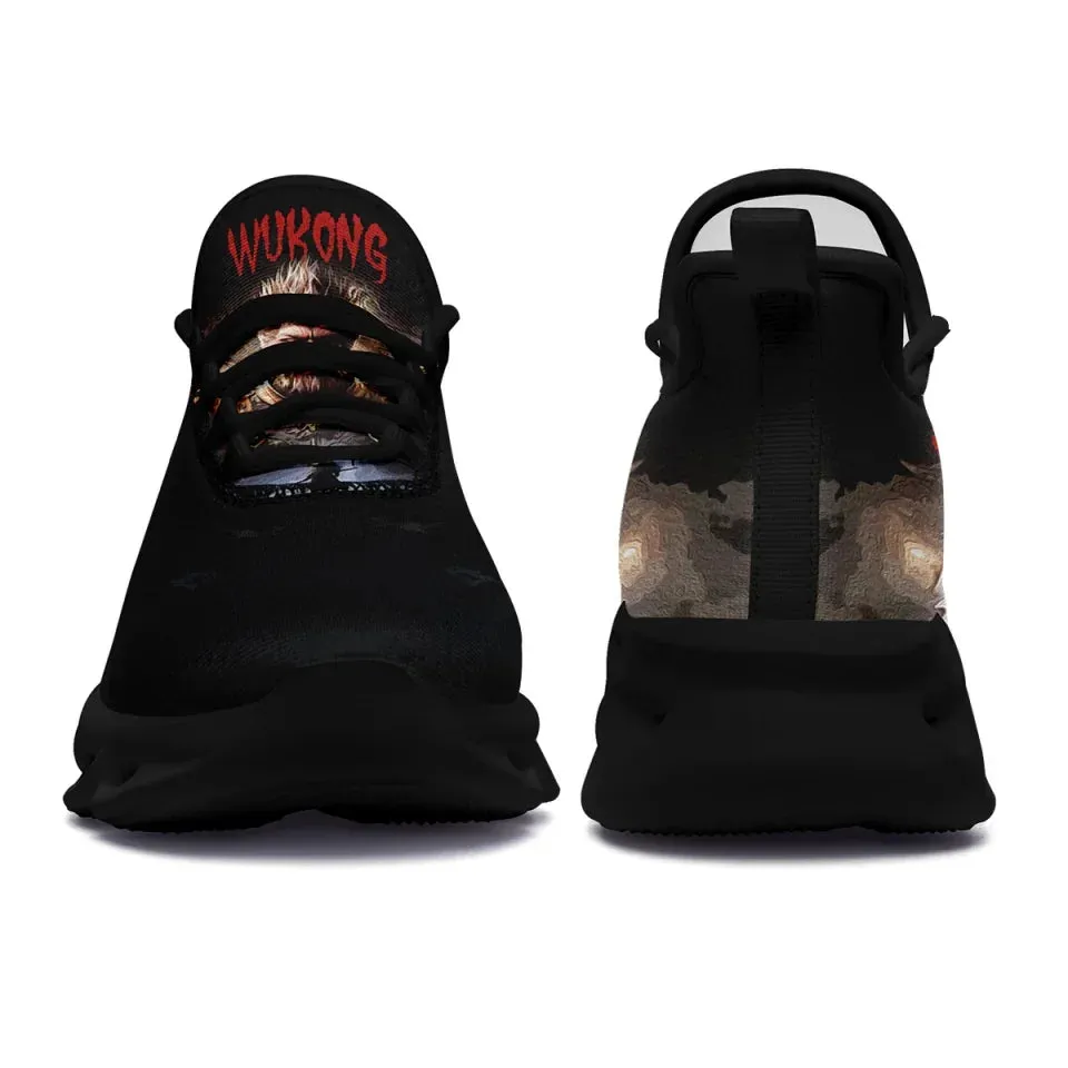 Personalized Black WuKong Sneakers, Custom Breathable and Lightweight Anime-Inspired Shoes