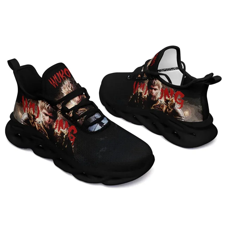 Personalized Black WuKong Sneakers, Custom Breathable and Lightweight Anime-Inspired Shoes