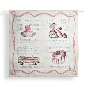 Pink Fun Ballet Shoes Woven Wall Tapestry
