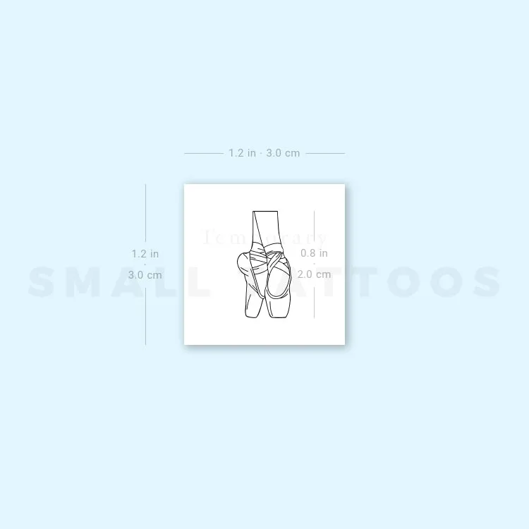 Pointe Shoes Temporary Tattoo (Set of 3)
