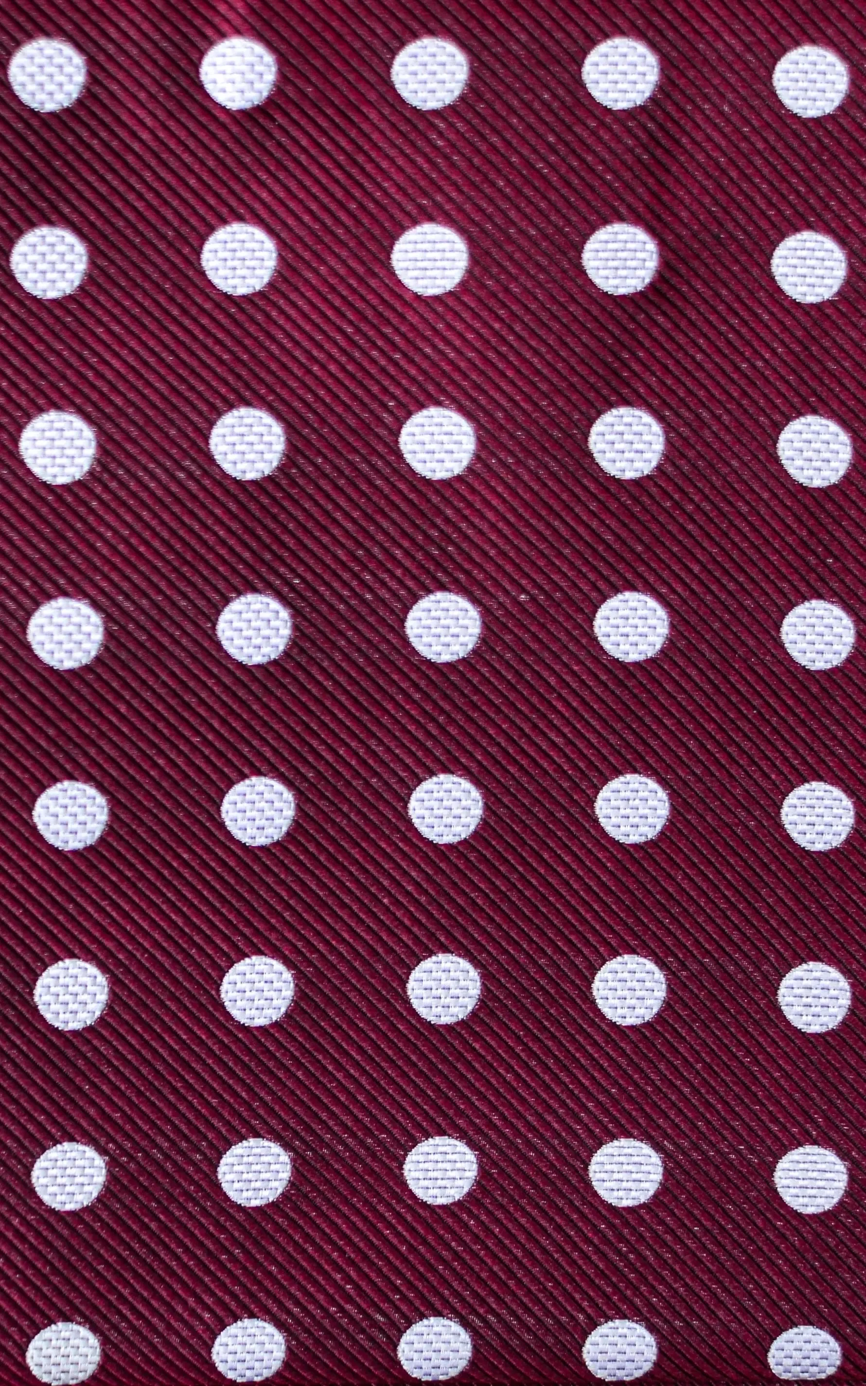 Polka Dot Silk Tie - Burgundy / White