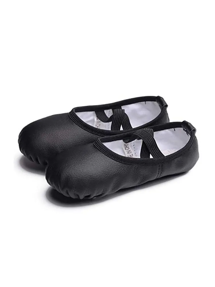PU Soft Leather Dance Shoes One-piece Soft-soled Ballet Practice Lace-up Free Shoes